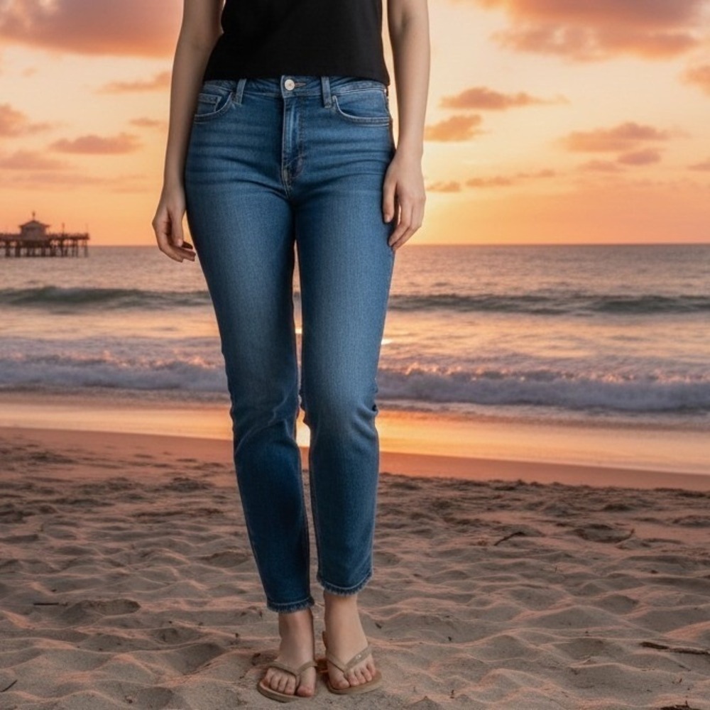 Judy Blue Skinny Fit Jeans Dark Wash Raw‎ Hem High Rise JB88400 Womens 11/30